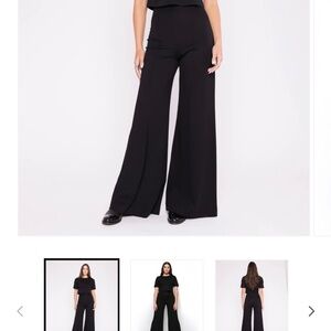 Ripley Radar BLACK PONTE KNIT WIDE LEG PANT - CROPPED